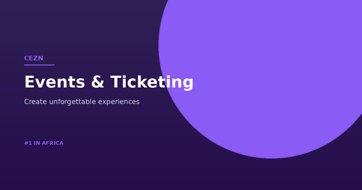 Events & Ticketing: Build Your Own Event Brand and Website with CEZN